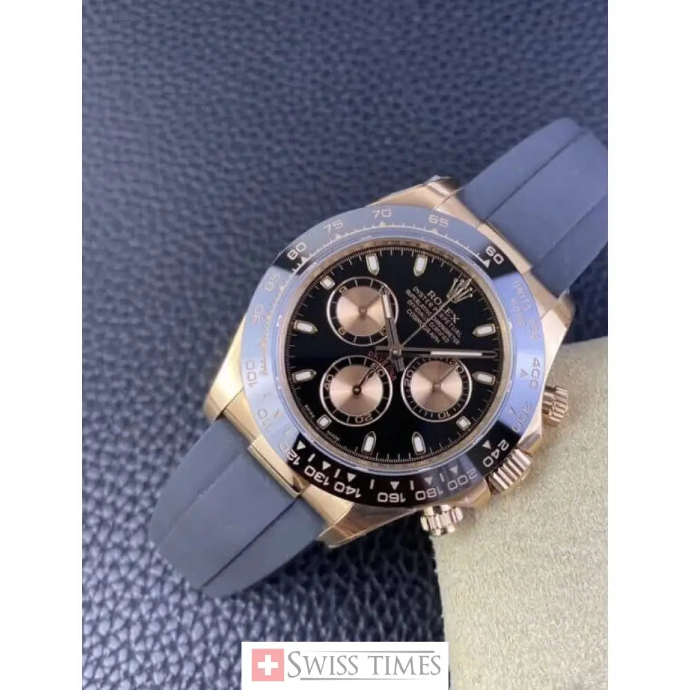 Black And Pink Dial Everose Oysterflex