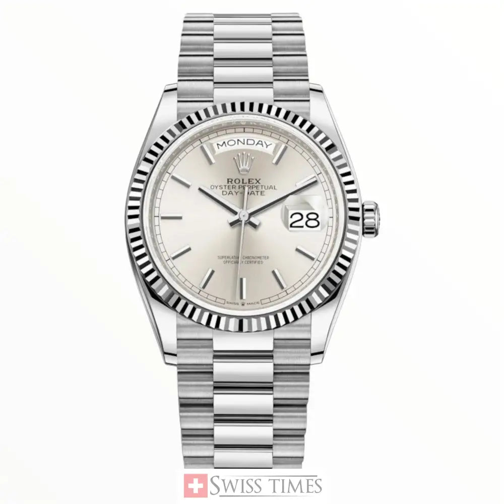 D-Date 36mm President Silver Dial