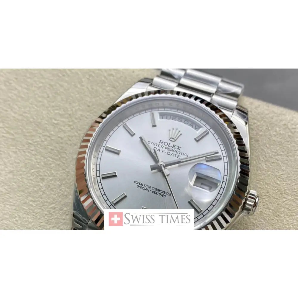 D-Date 36mm President Silver Dial