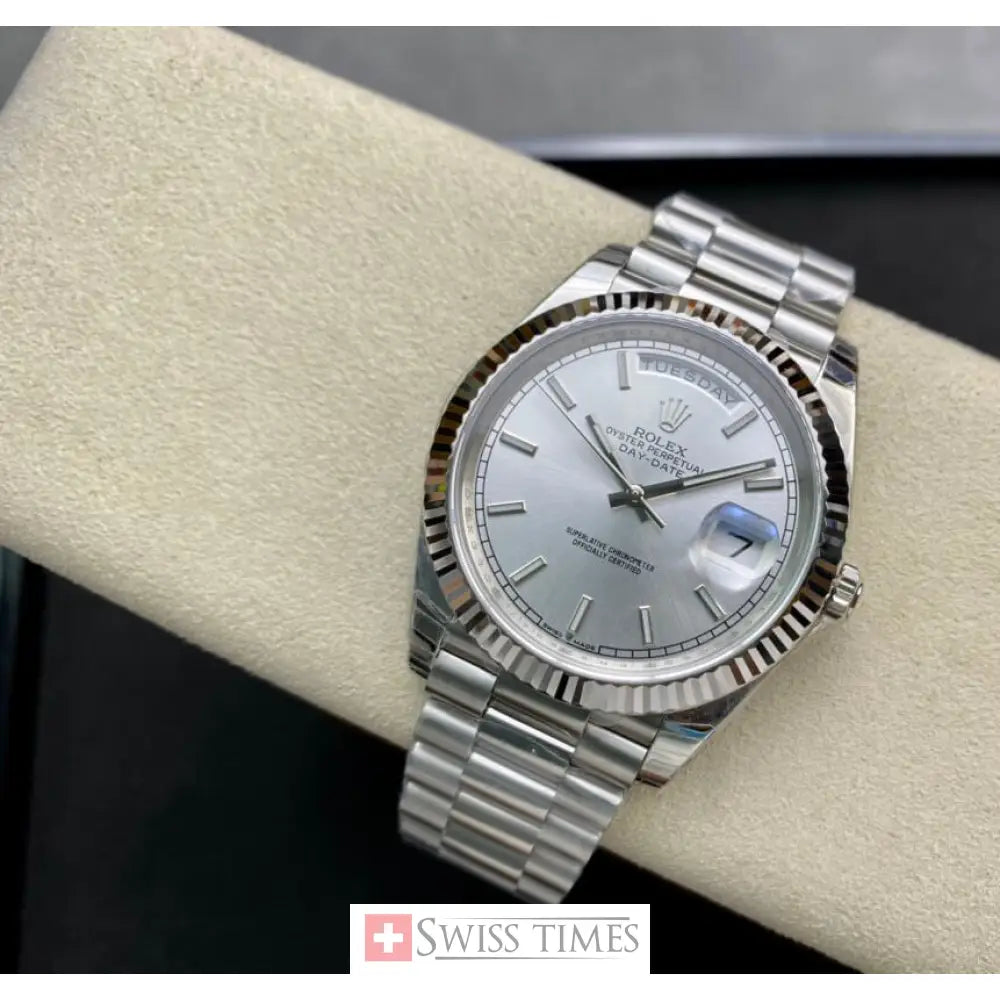 D-Date 36mm President Silver Dial