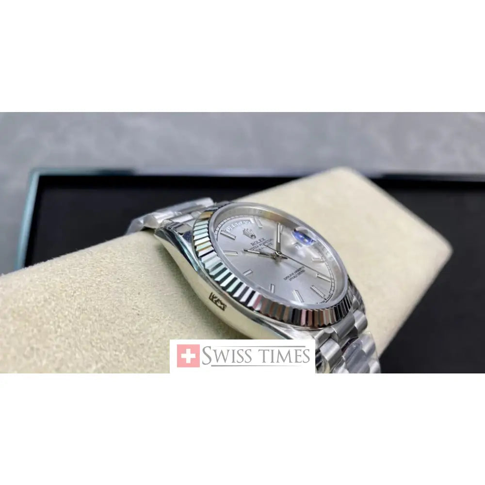 D-Date 36mm President Silver Dial
