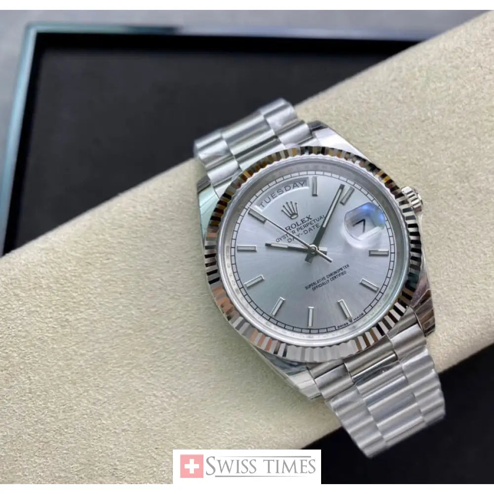 D-Date 36mm President Silver Dial