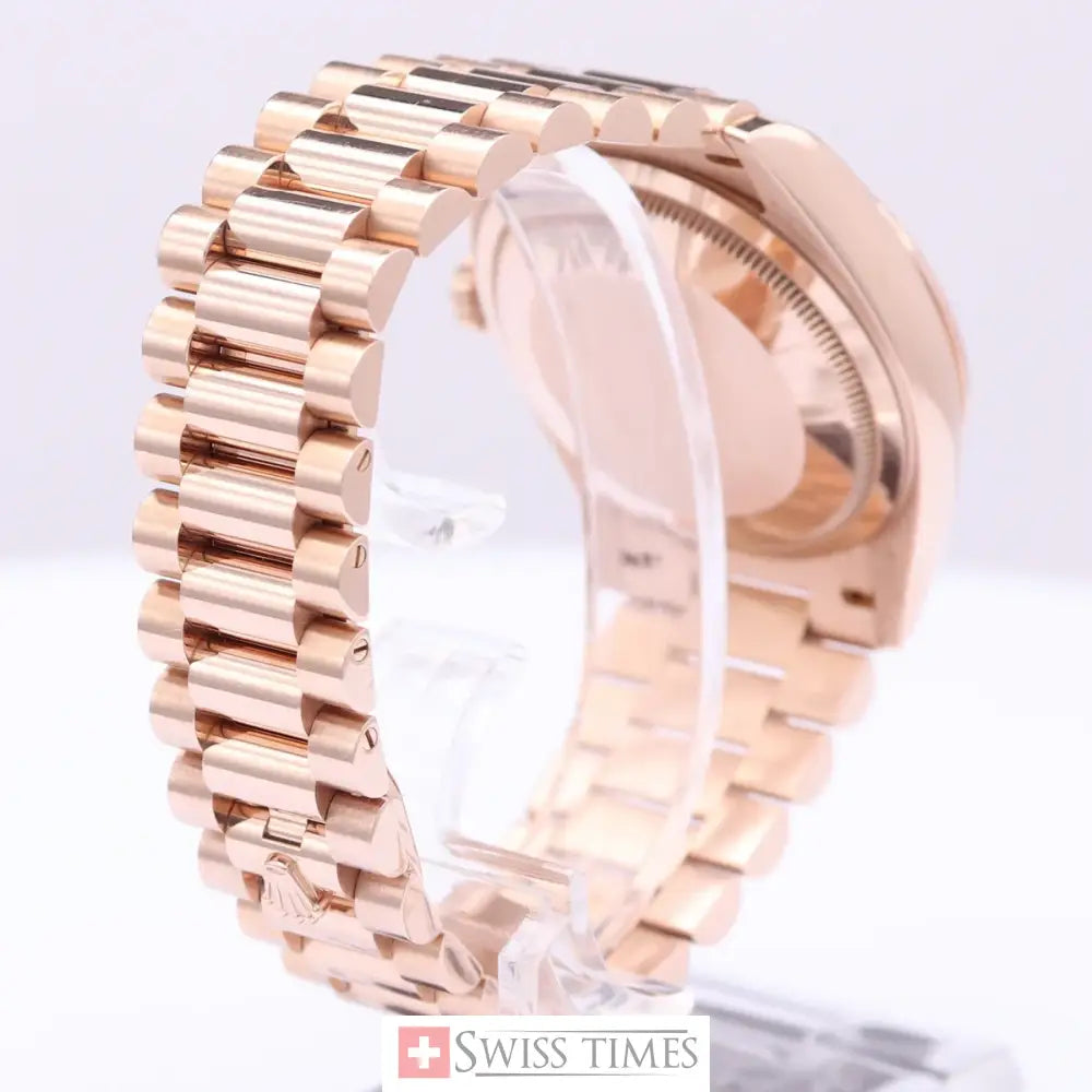 D-Date 36mm Rose Gold Chocolate President Baguette Dial