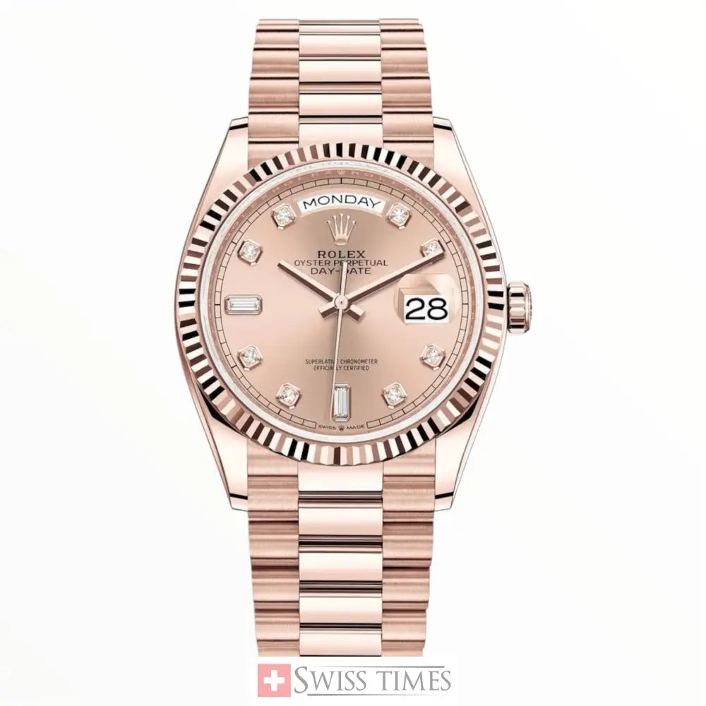 D-Date 36mm Rose Gold President Baguette Dial