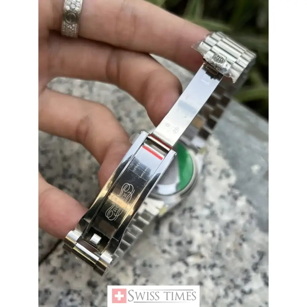 D-Date 36mm White Gold Paved Rainbow