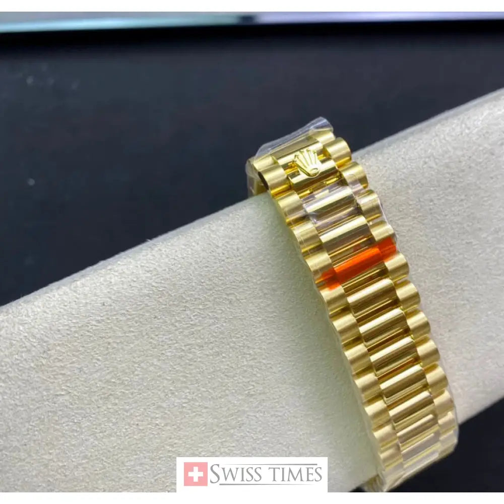 D-Date 36mm Yellow Gold President Champagne Baguette Dial