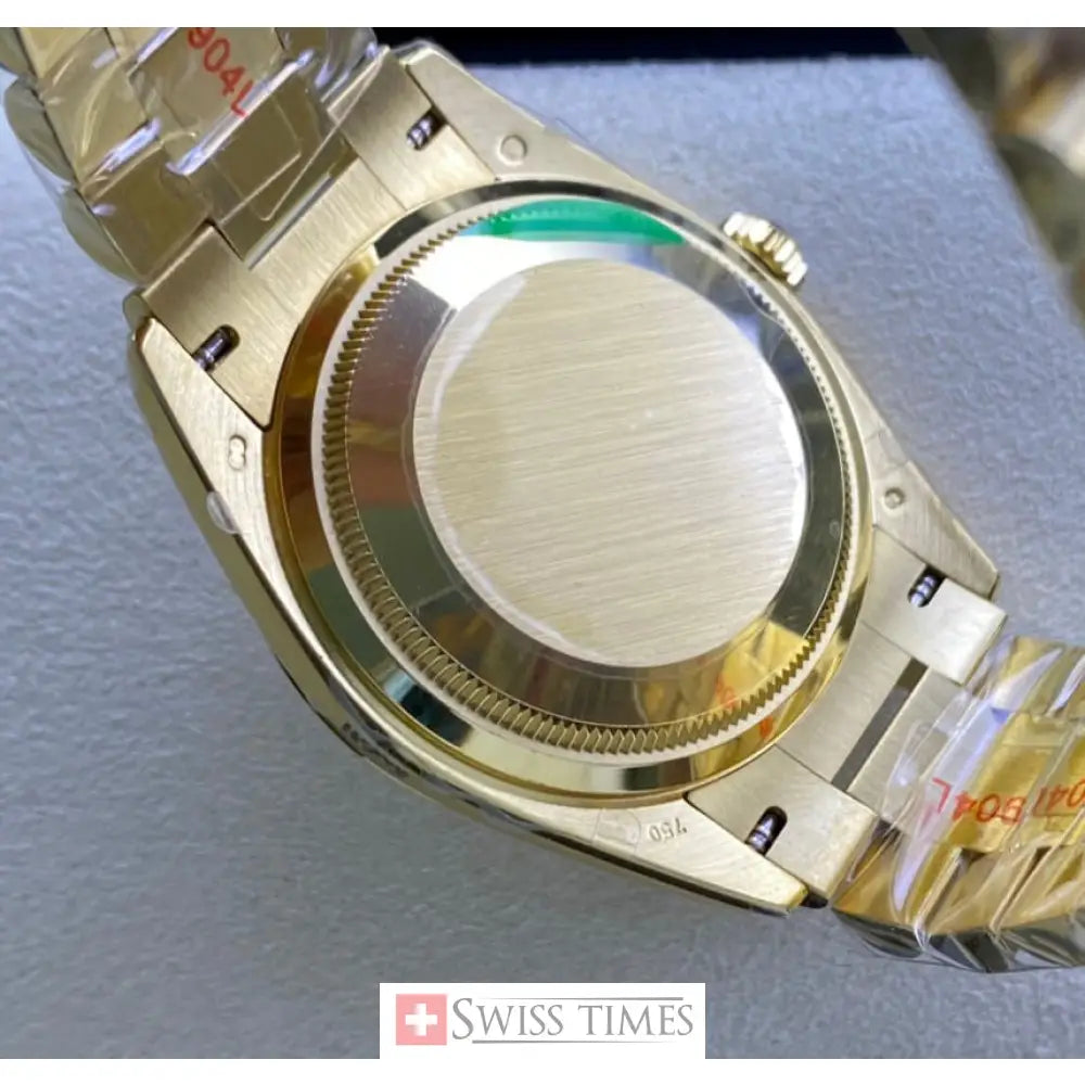D-Date 36mm Yellow Gold President Champagne Baguette Dial