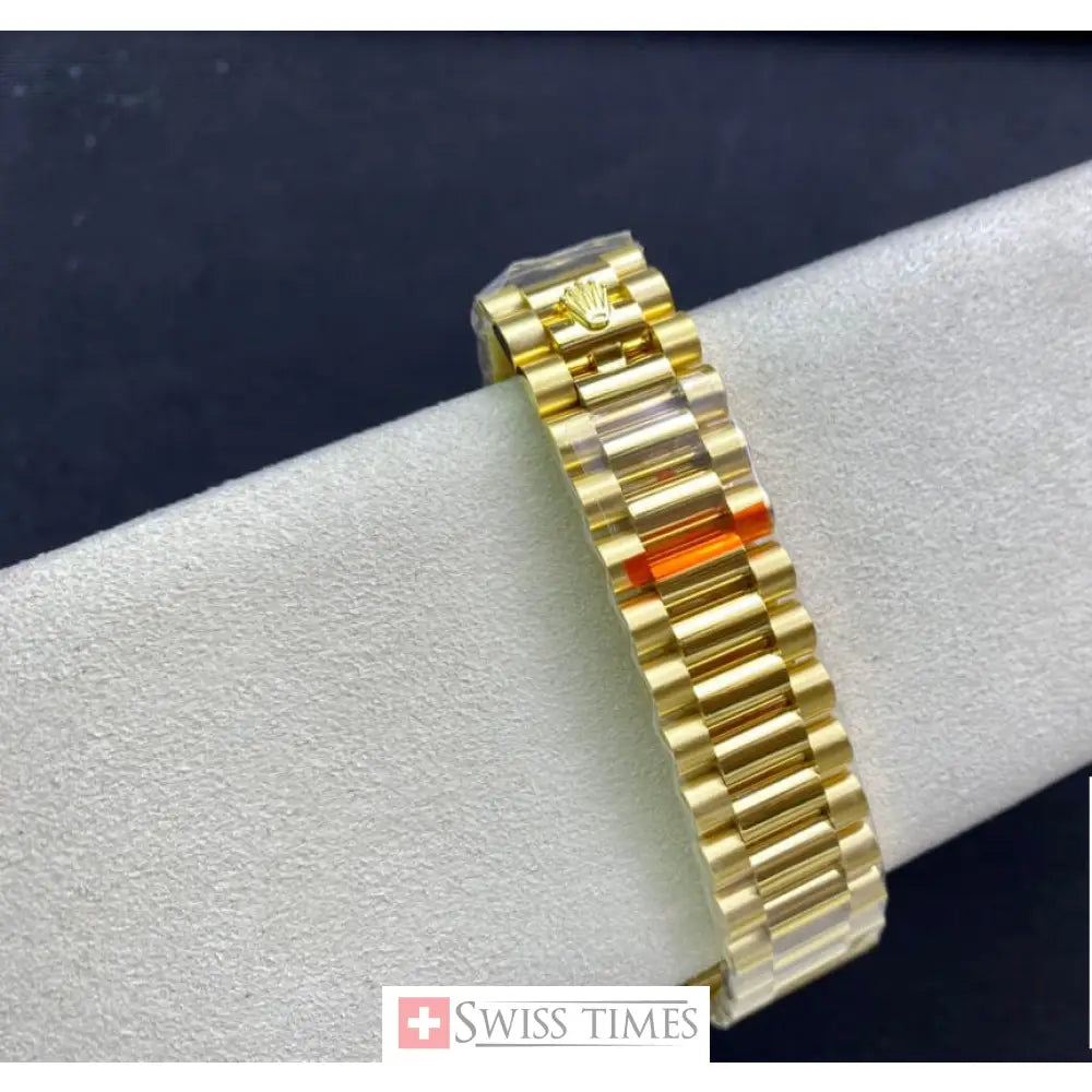 D-Date 36mm Yellow Gold President Green Diamonds Dial