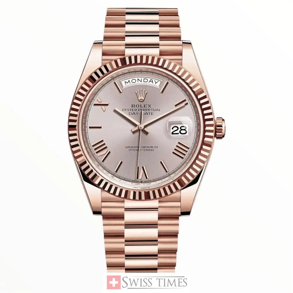 D-Date Everose Gold Sundust Dial Roman 41mm