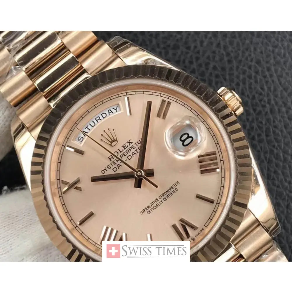 D-Date Everose Gold Sundust Dial Roman 41mm
