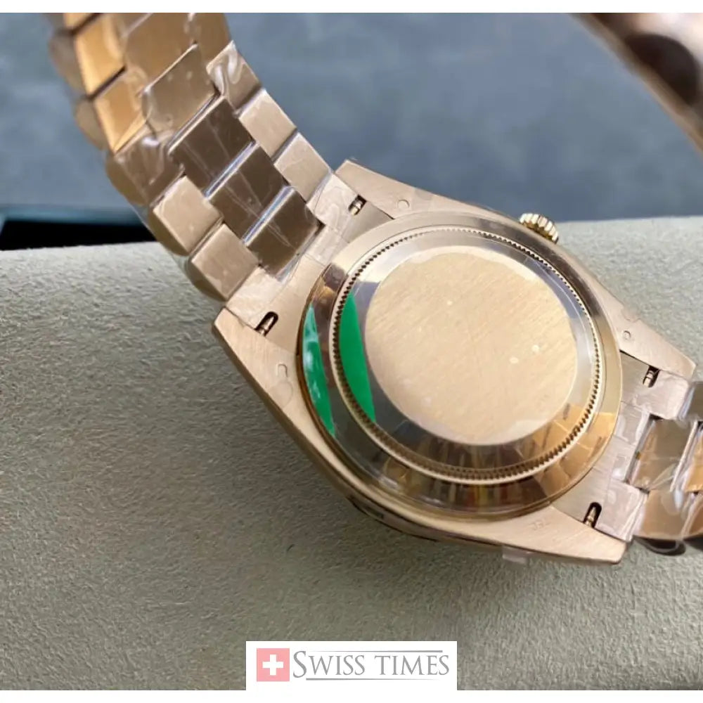 D-Date Olive Green Roman Dial Everose Gold President