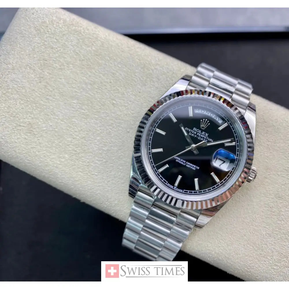 D-Date Steel Black Dial President