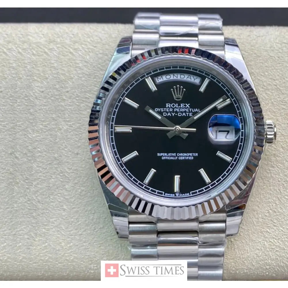 D-Date Steel Black Dial President