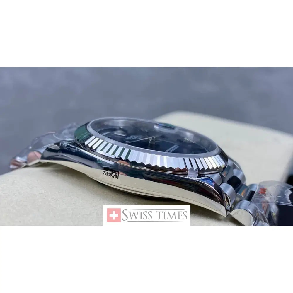 D-Date Steel Blue Roman Dial President