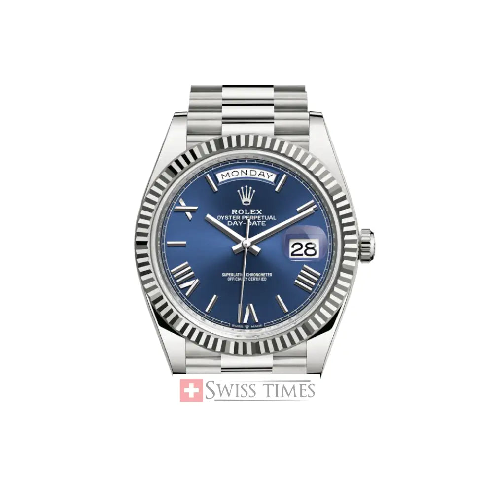 D-Date Steel Blue Roman Dial President
