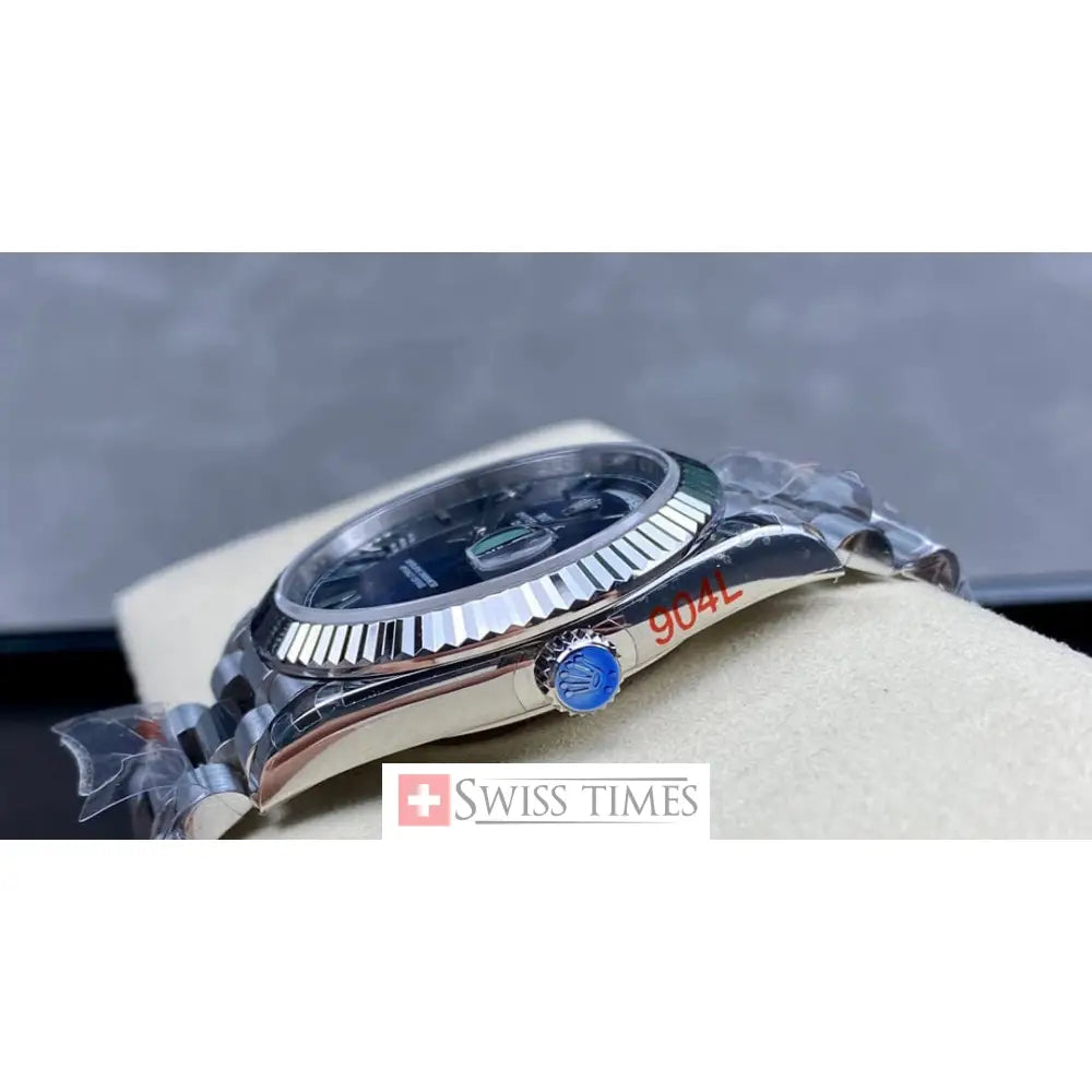 D-Date Steel Blue Roman Dial President