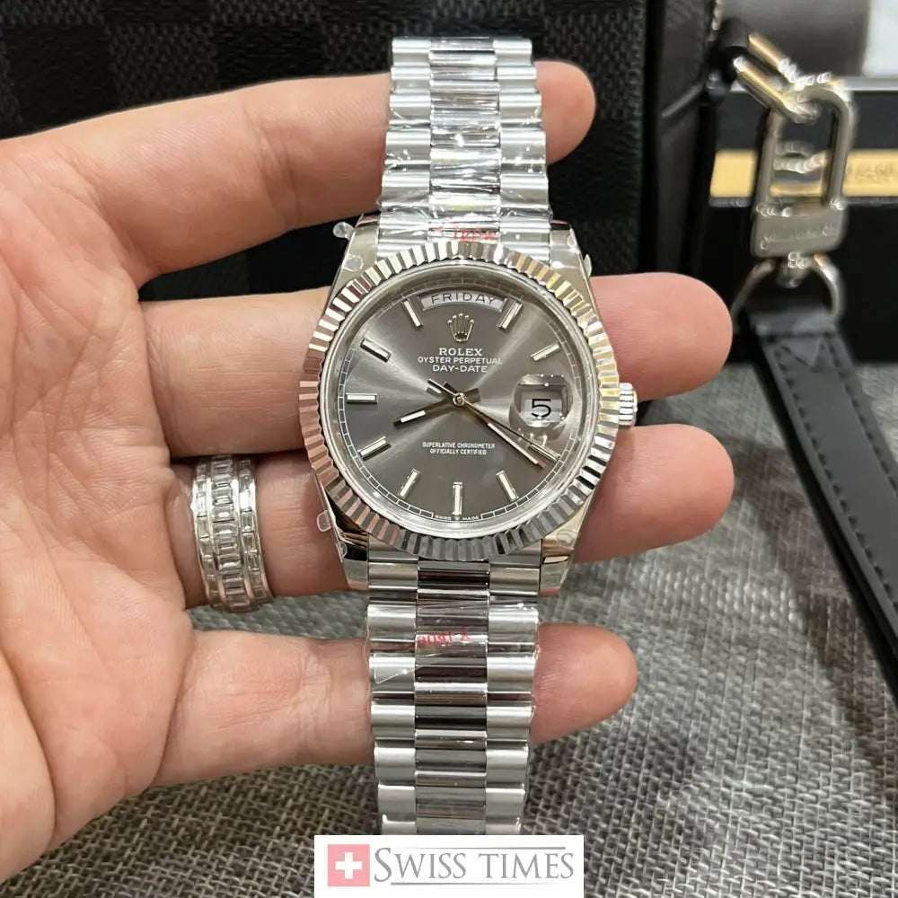 D-Date Steel Dark Rhodium Dial President