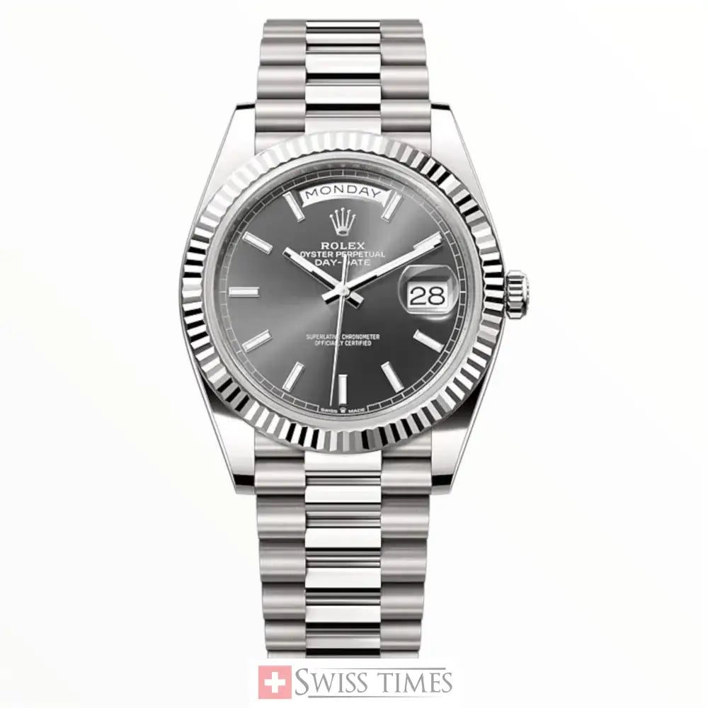 D-Date Steel Dark Rhodium Dial President