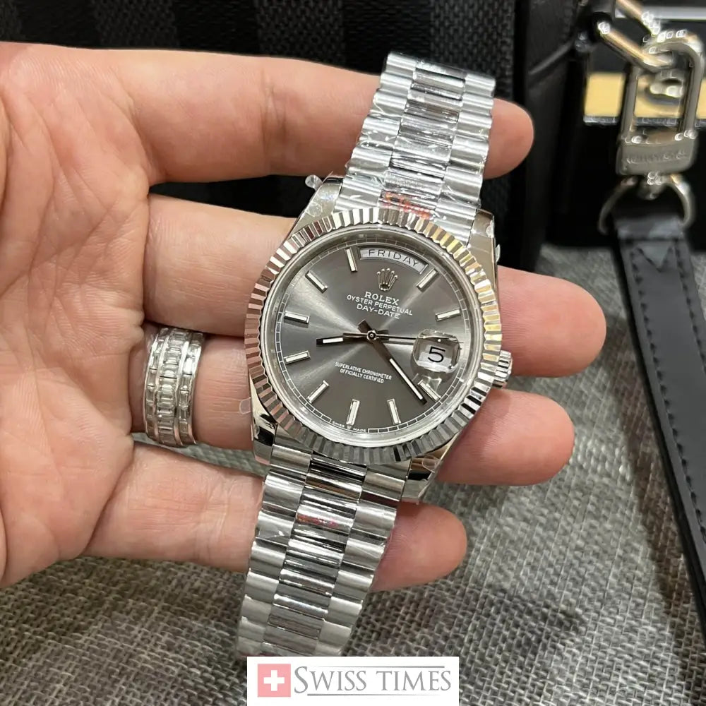 D-Date Steel Dark Rhodium Dial President