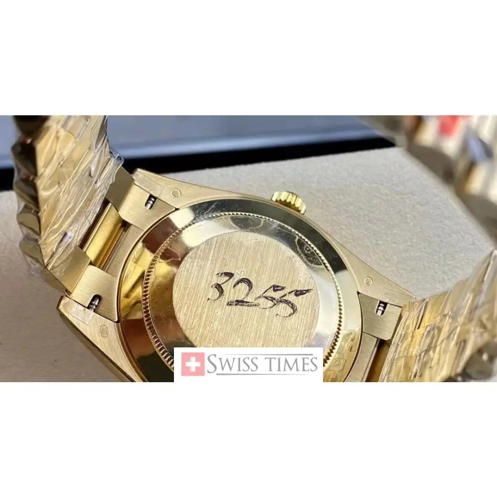D-Date Yellow Gold Champagne Roman Dial President