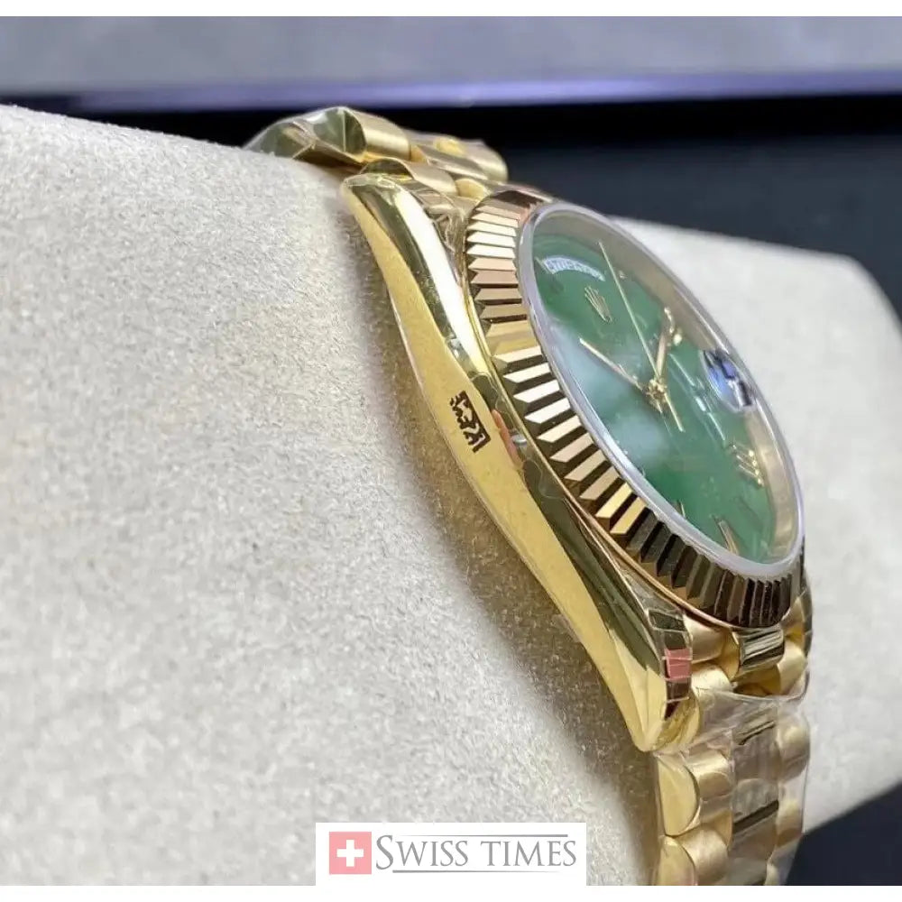 D-Date Yellow Gold Green Dial President