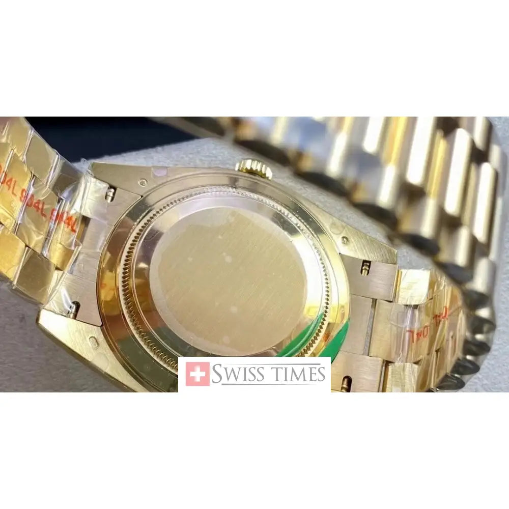 D-Date Yellow Gold Green Dial President