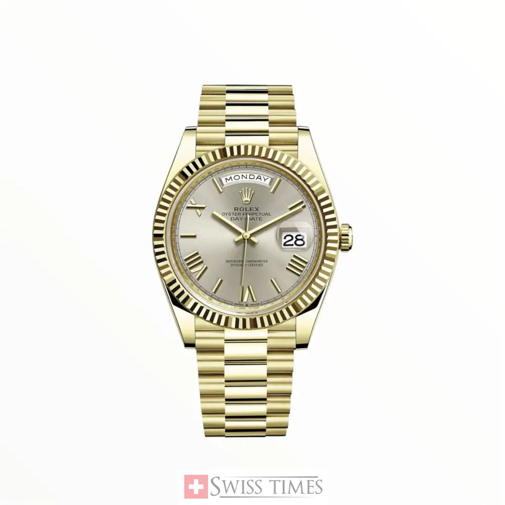 D-Date Yellow Gold Silver Dial President