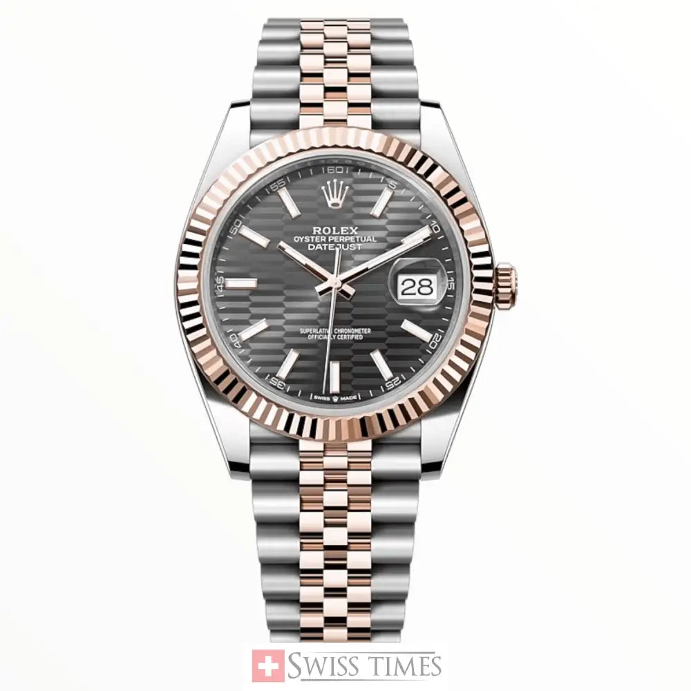 Date-Just Slate Fluted Motif Dial Jubilee 41mm