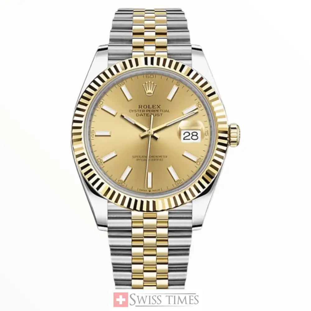 Date-Just Two Tone Champagne Dial Jubilee 41mm