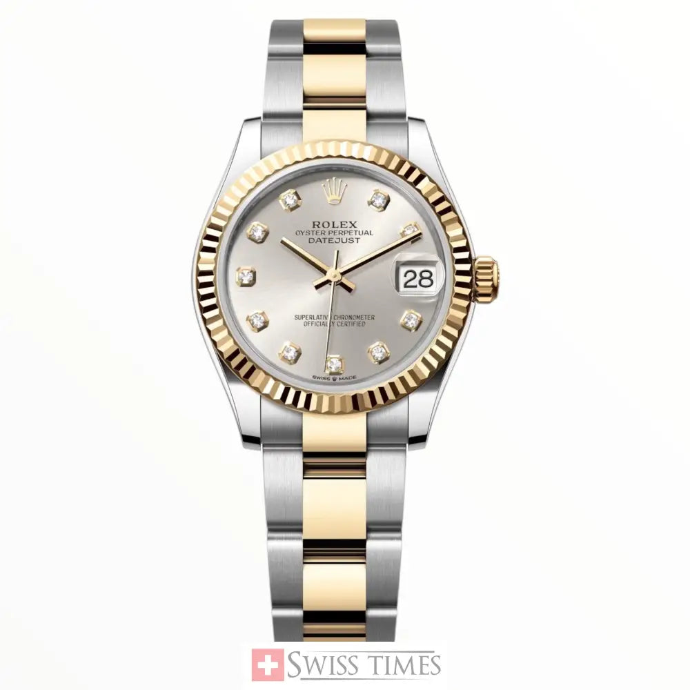Date-Just TwoTone Yellow Gold Silver Dial Oyster31MM