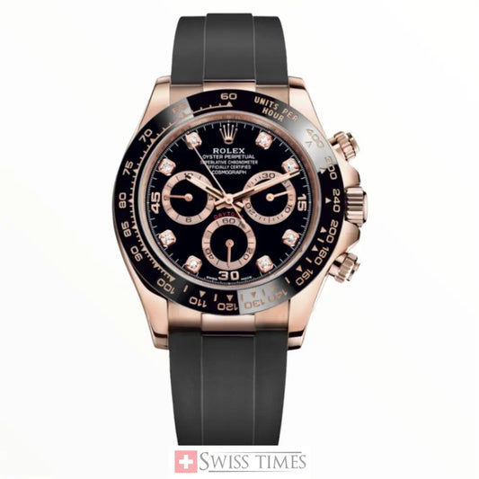Everose Gold Black & Pink Oysterflex Diamonds