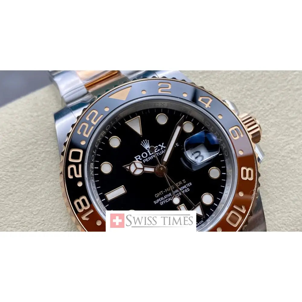 Gmt-Master II Rootbeer Two Tone Black Dial