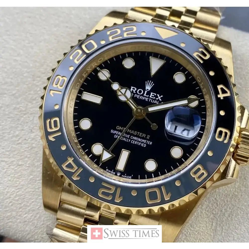Gmt-Master II Yellow Gold Black Dial Jubilee