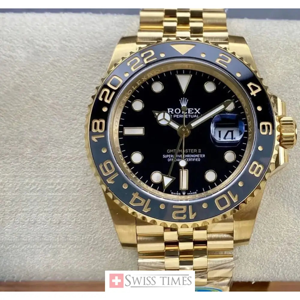 Gmt-Master II Yellow Gold Black Dial Jubilee