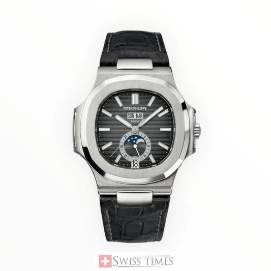 Nautilus Automatic Gmt Moonphase Black Dial Stainless Steel 40.5mm