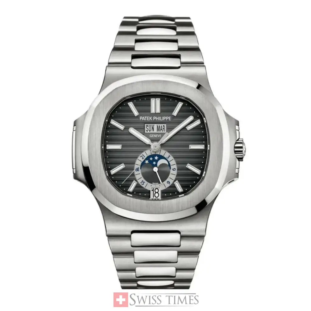 Nautilus Black Dial Moonphase Stainless Steel 40.5mm
