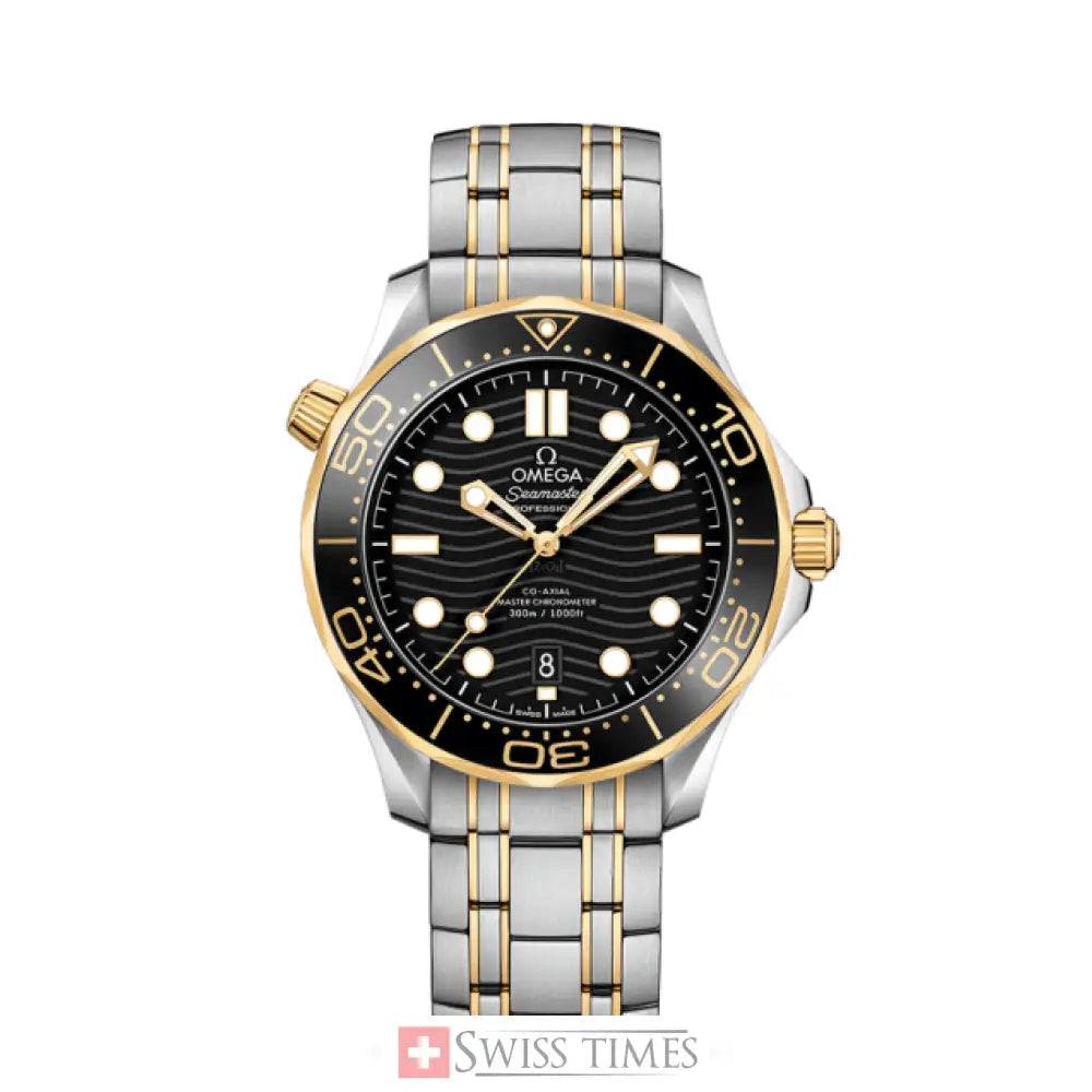 Omega Diver 300M CoAxial Master Chronometer Two Tone Black Dial 42 mm