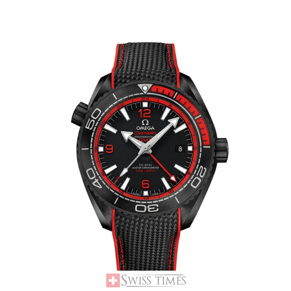 Omega Planet Ocean 600M CoAxial Master GMT Black Red 43.5 mm
