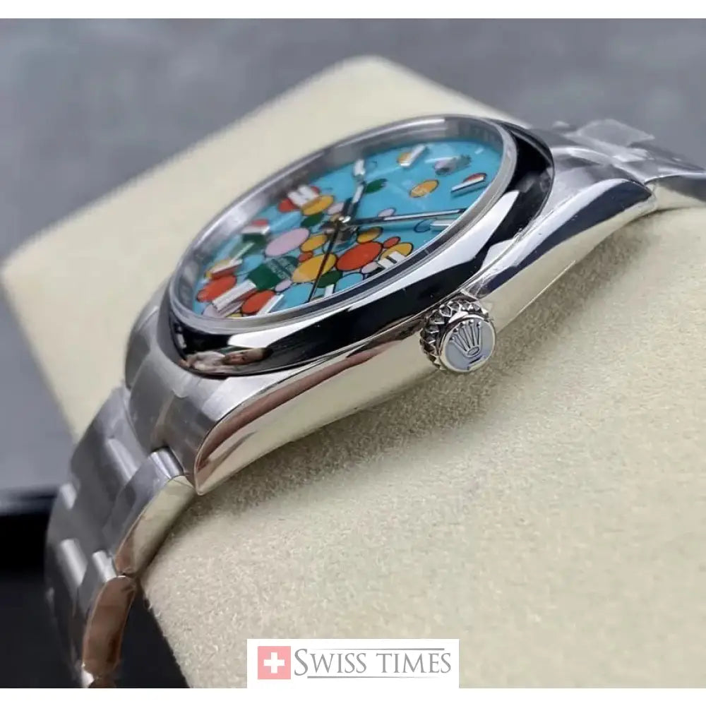 Oyster Perpetual 41mm Turquoise Celebration Motif Dial