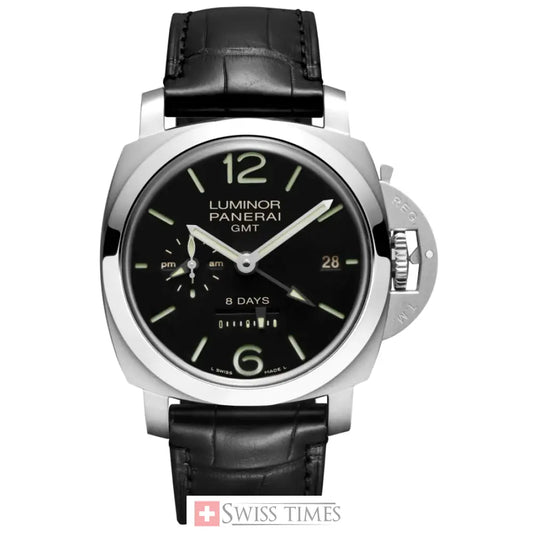 Panerai Luminor 1950 8Days Gmt Acciaio 44mm Black Dial