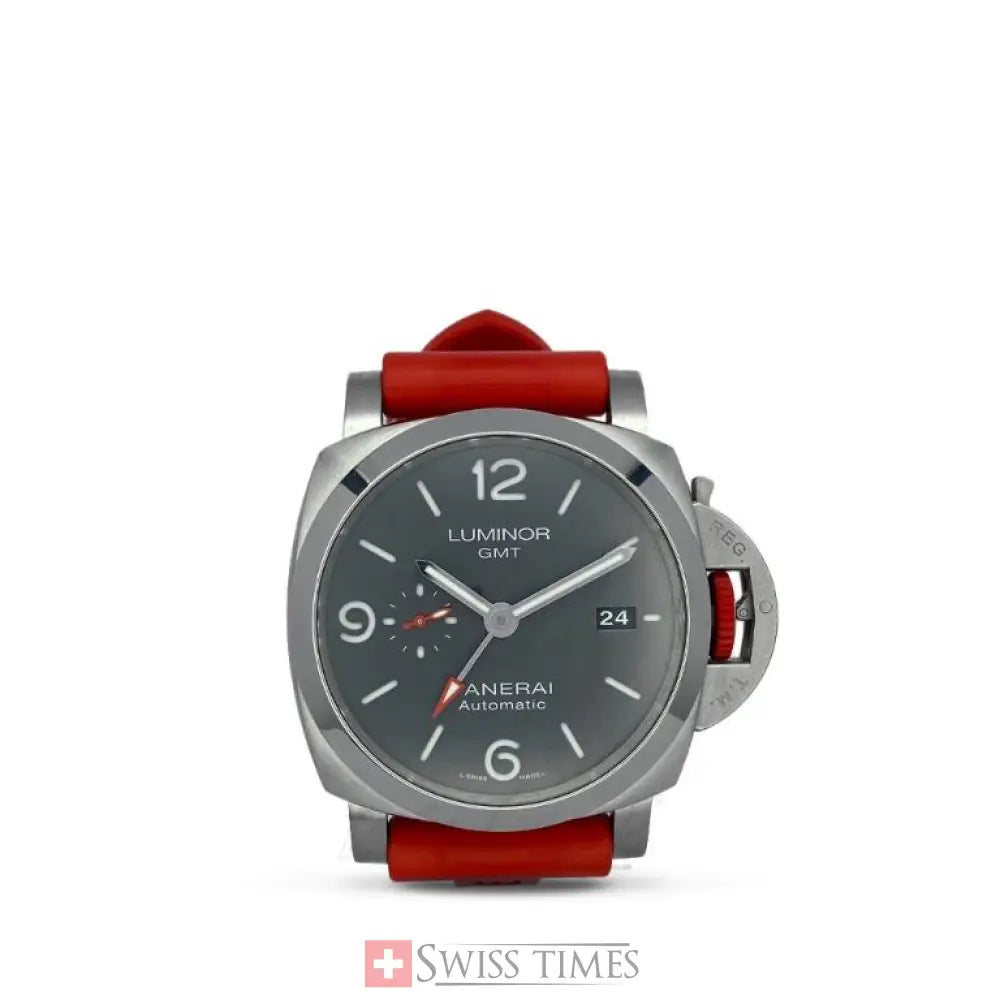 Panerai Luminor Gmt Red Strap With Black Dial Automatic 44MM