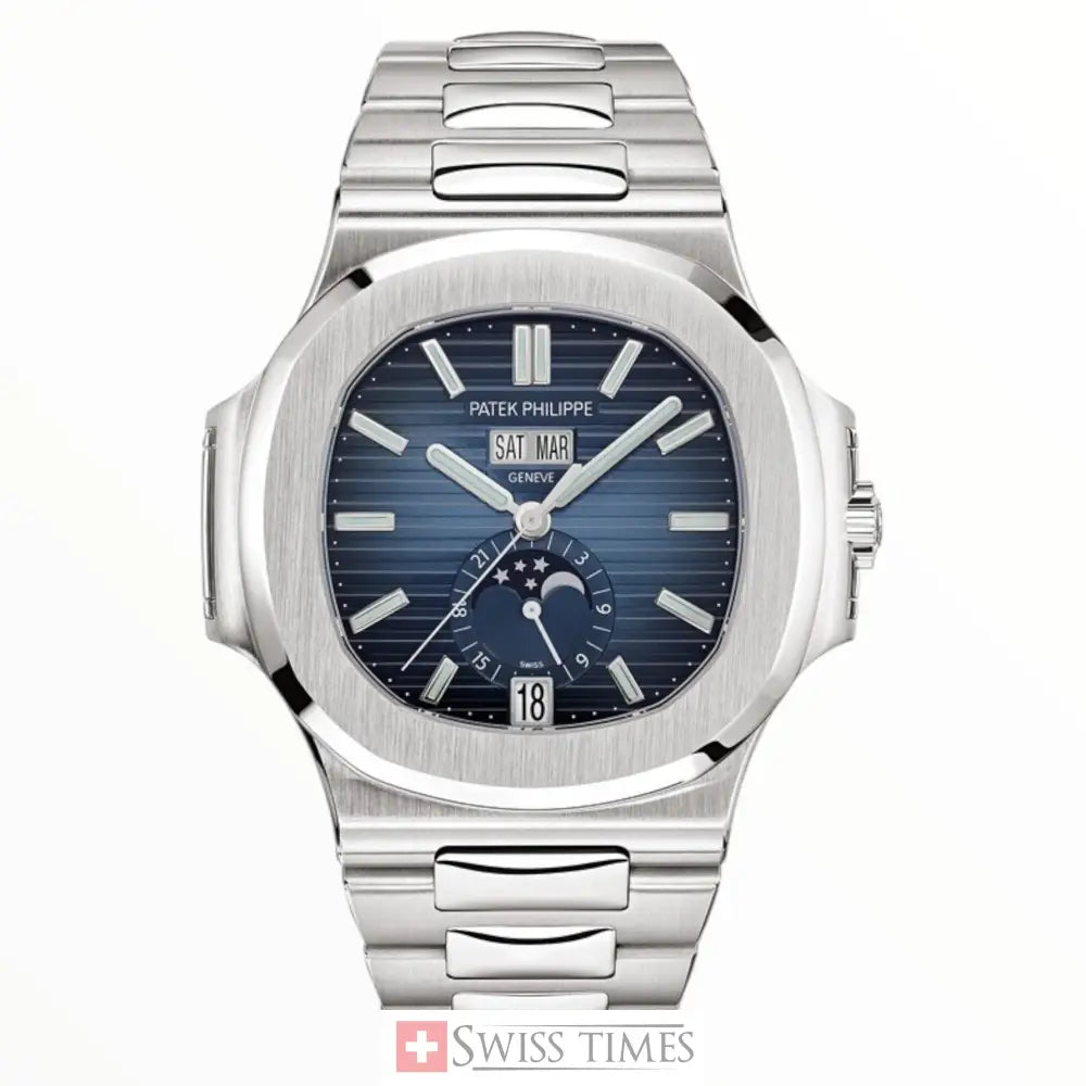 Patek Philippe Nautilus Automatic Blue Moonphase Dial Stainless Steel 40.5mm