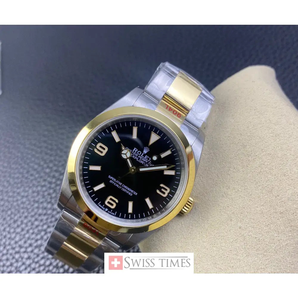 Rolex Explorer Two Tone Black Dial 36mm