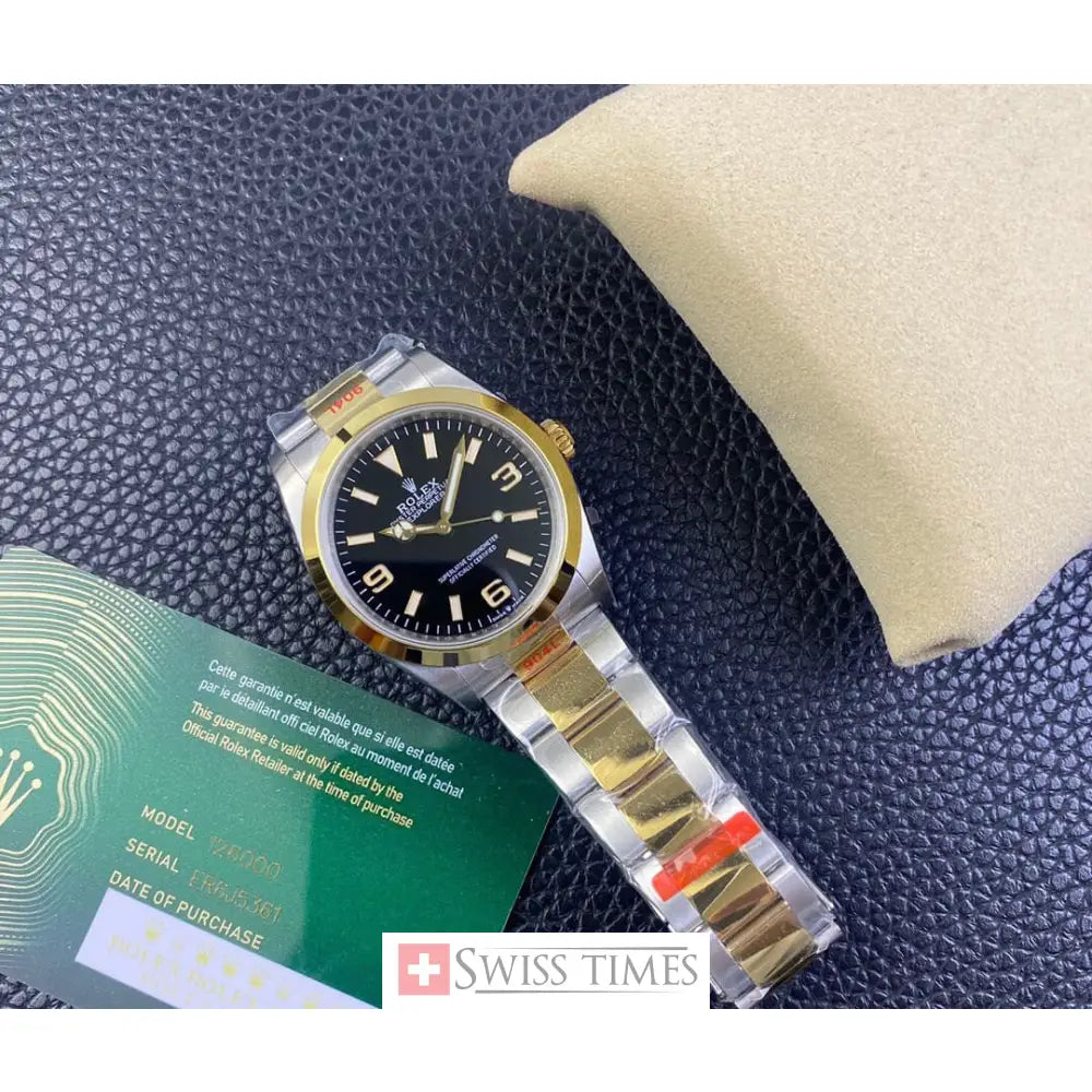 Rolex Explorer Two Tone Black Dial 36mm