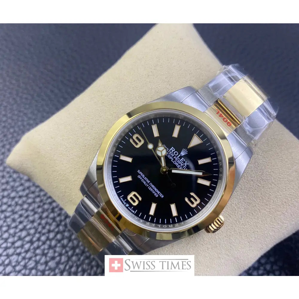 Rolex Explorer Two Tone Black Dial 36mm