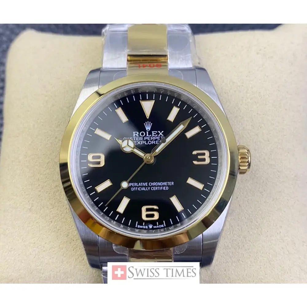 Rolex Explorer Two Tone Black Dial 36mm