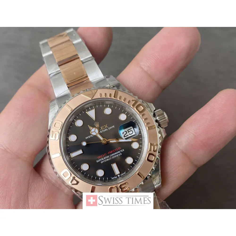 Rolex Yacht-Master 40 Two Tone Pink Gold Black Dial