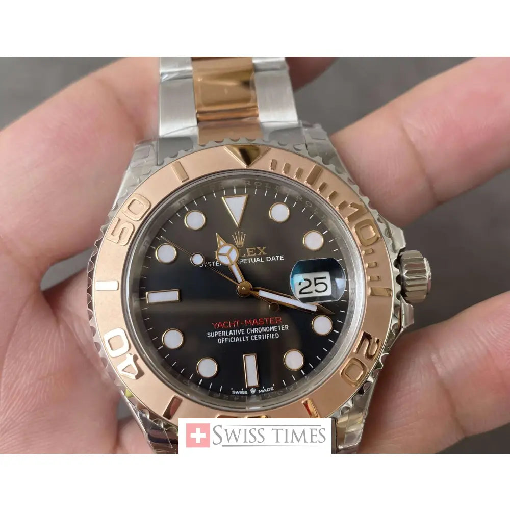 Rolex Yacht-Master 40 Two Tone Pink Gold Black Dial