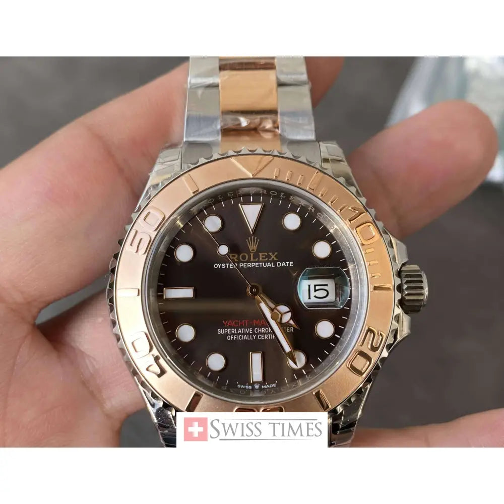 Rolex Yacht-Master 40 Two Tone Pink Gold Chocolate Dial