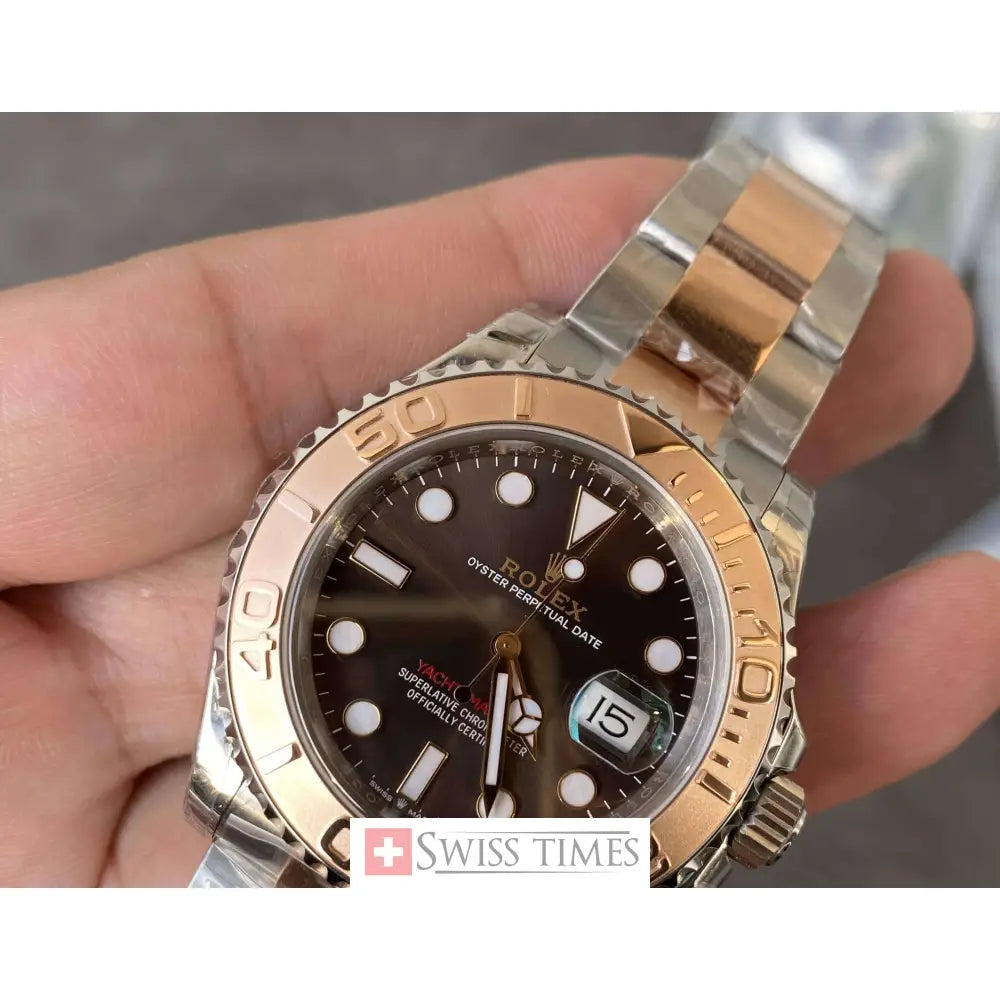 Rolex Yacht-Master 40 Two Tone Pink Gold Chocolate Dial